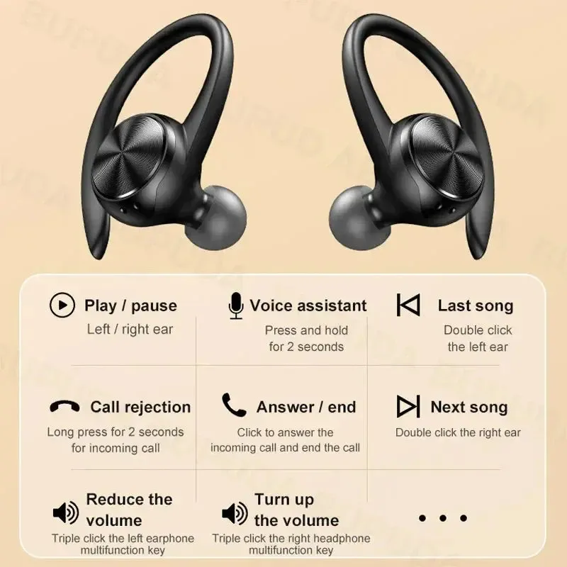 Xiaomi Bluetooth Headphones Touch Control Earphones With Mic Stereo Sound Earbuds Sport Waterproof Headset Ear Hook Sport Earbud