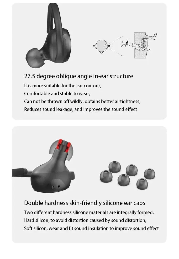 Xiaomi Bluetooth Headphones Touch Control Earphones With Mic Stereo Sound Earbuds Sport Waterproof Headset Ear Hook Sport Earbud