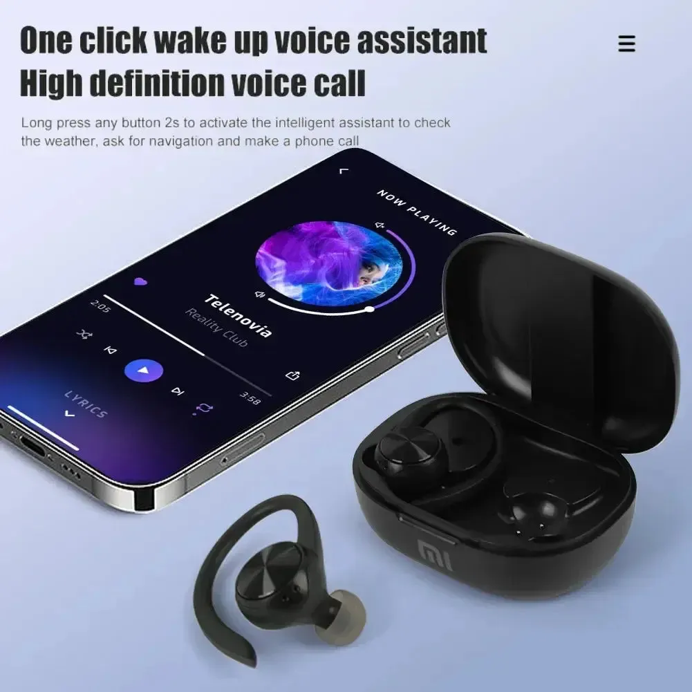 Xiaomi Bluetooth Headphones Touch Control Earphones With Mic Stereo Sound Earbuds Sport Waterproof Headset Ear Hook Sport Earbud