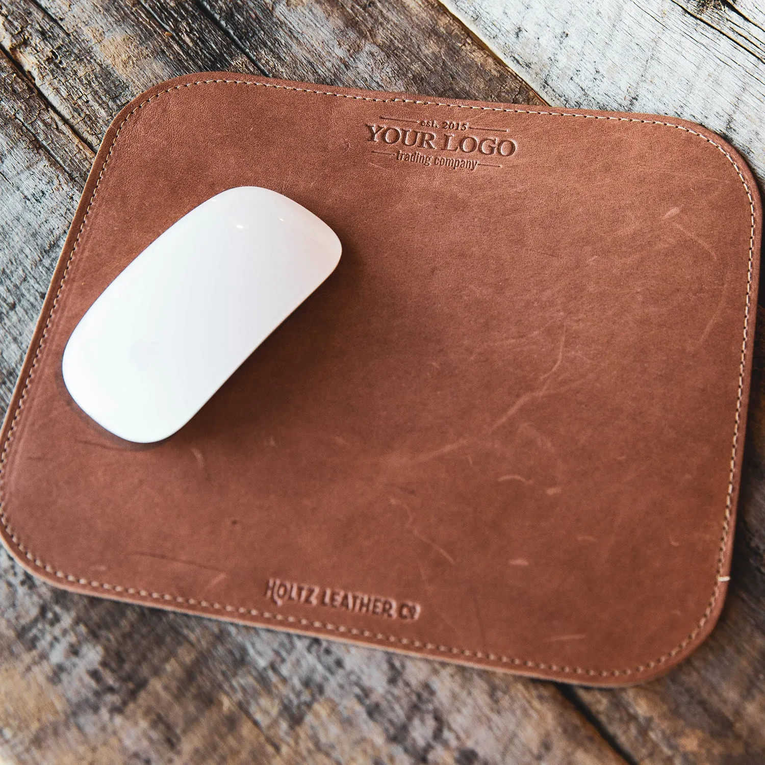 Your Logo   Our Leather - The Architect Fine Leather Mouse Pad Mousepad Office Accessories - Custom Logo and Corporate Gifting