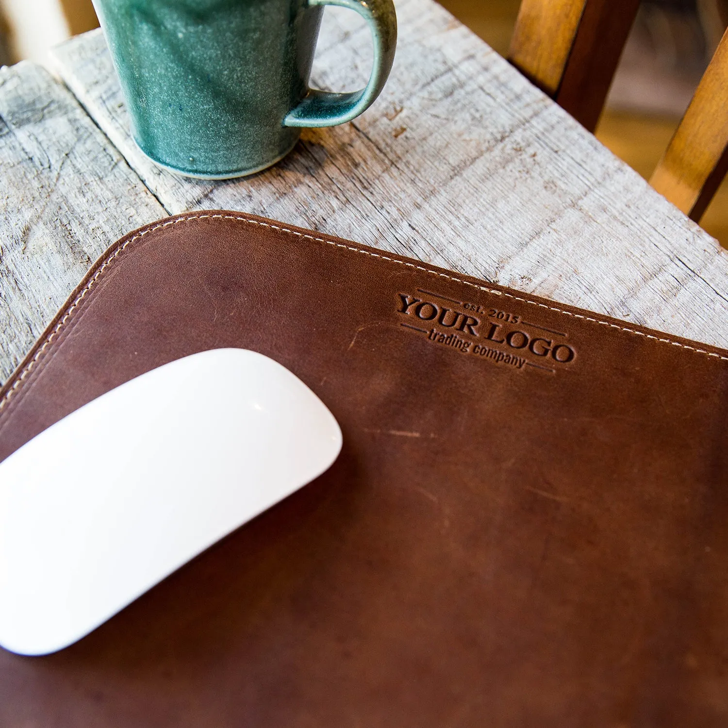 Your Logo   Our Leather - The Architect Fine Leather Mouse Pad Mousepad Office Accessories - Custom Logo and Corporate Gifting