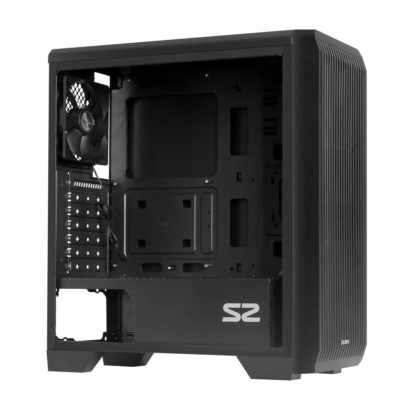 Zalman S2 TG ATX Mid-Tower PC Case 3 x Fans w/ Tempered Glass Side Panel