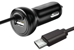 Zenith PM1001FCC Fixed Car Charger, 12 to 24 VDC Input, 5 V Output, 3 ft L Cord, Black :CD: QUANTITY: 1