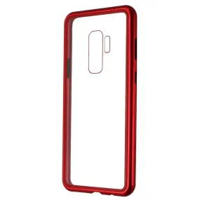 Zore Hybrid Glass Series Case for Samsung Galaxy S9 Plus - Clear/Red